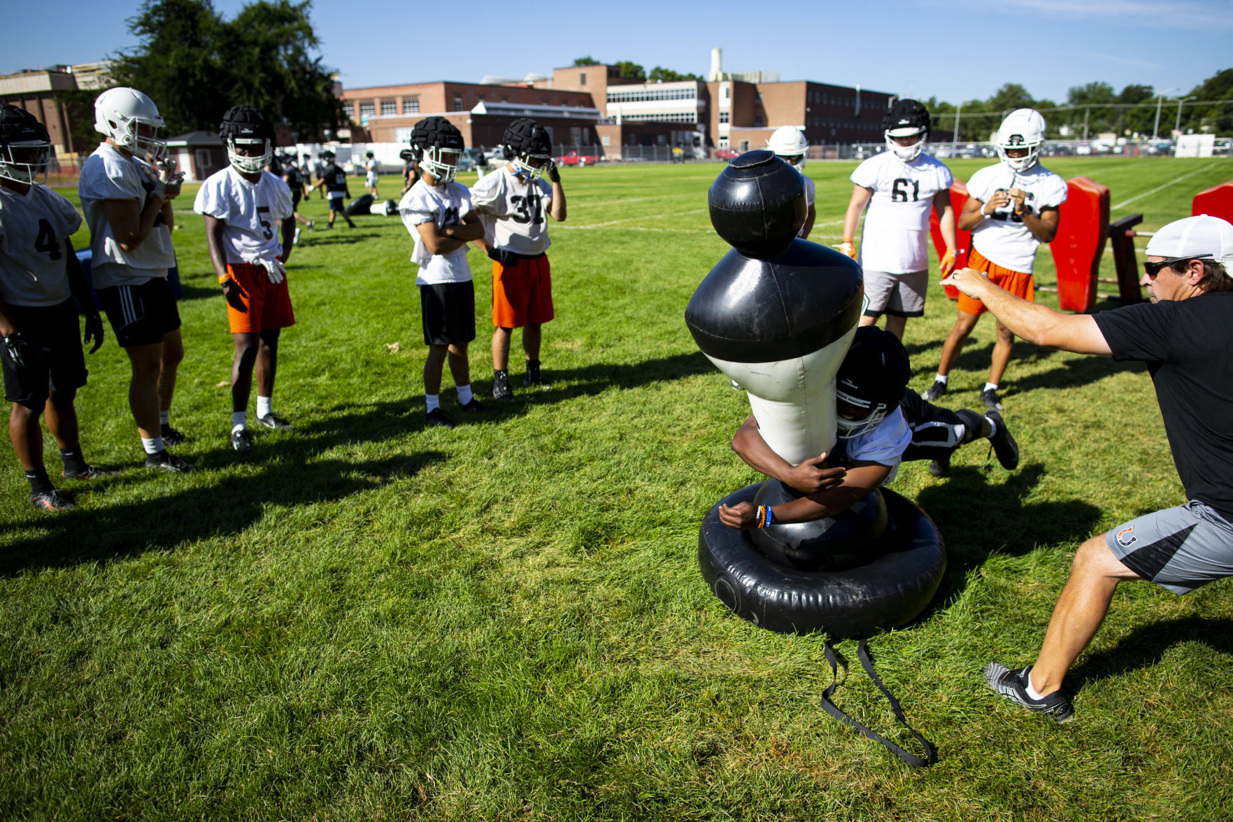 Billings Senior's first football practice